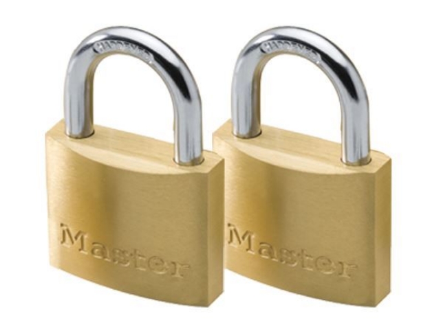 Master Lock Economy Series - Key-Alike / 2pcs  Per Pack Brass Padlock,