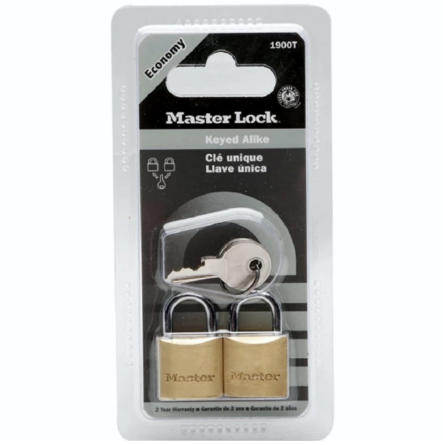 Master Lock Economy Series-Key Alike /2pcs per pack / Brass Padlock (20MM, 30MM, 40MM)