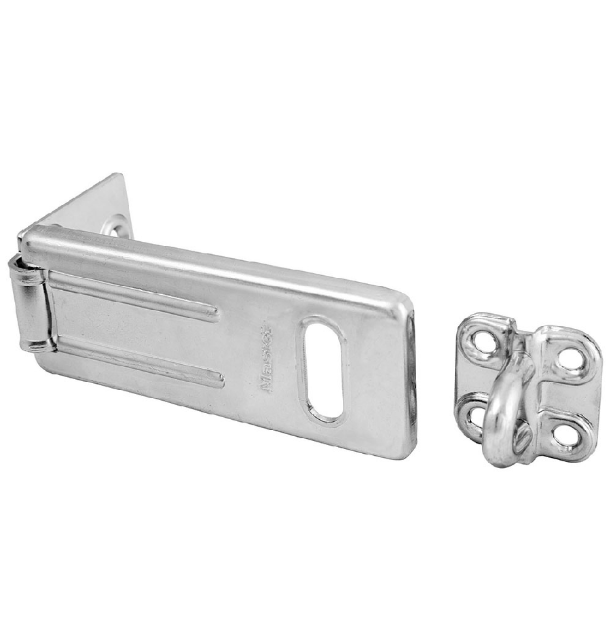 Picture of Master Lock 3-1/2in (89mm) Long Zinc Plated Hardened Steel Hasp with Hardened Steel Locking Eye