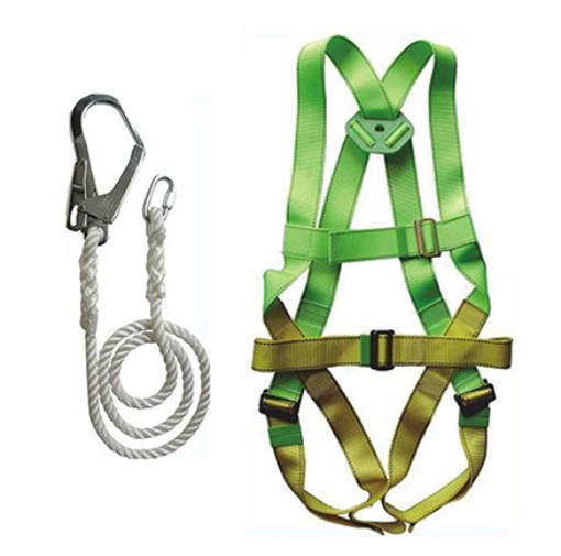 Picture of Adela H-5038 Full Body Harness Set with Lanyard Big Hook (Green/Yellow)
