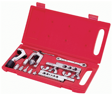 Show details for Asian First Brand CT-278L Flaring and Swagging Tool Set with Ratchet Wrench and Imperial Type Tube Cutter Picture of Asian First Brand CT-278L Flaring and Swagging Tool Set with Ratchet Wrench and Imperial Type Tube Cutter