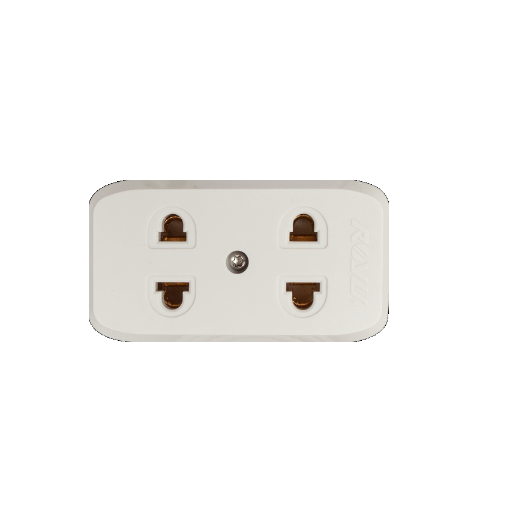 2 Gang Universal Outlet (White)