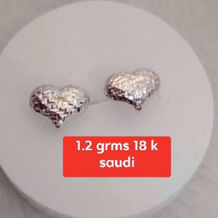 Picture of Saudi White Gold Earrings 18K - 1.2g