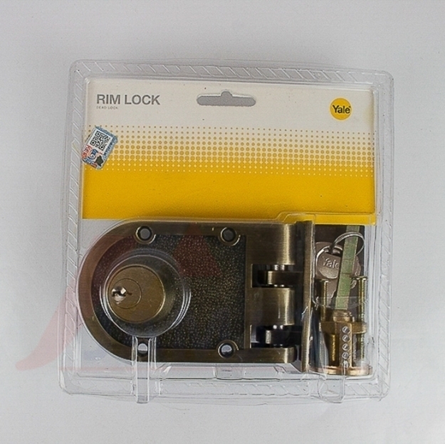 Picture of Yale V198 1/4GL, V198 1/4AB, Rim Lock Deadlock Double Cylinder, V19814GL