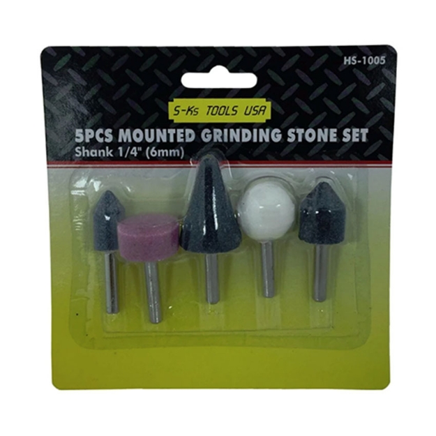Picture of S-Ks Tools USA 1/4” Shank Mounted Grinding Stone Abrasive Point Set (Multicolor), HS-1005