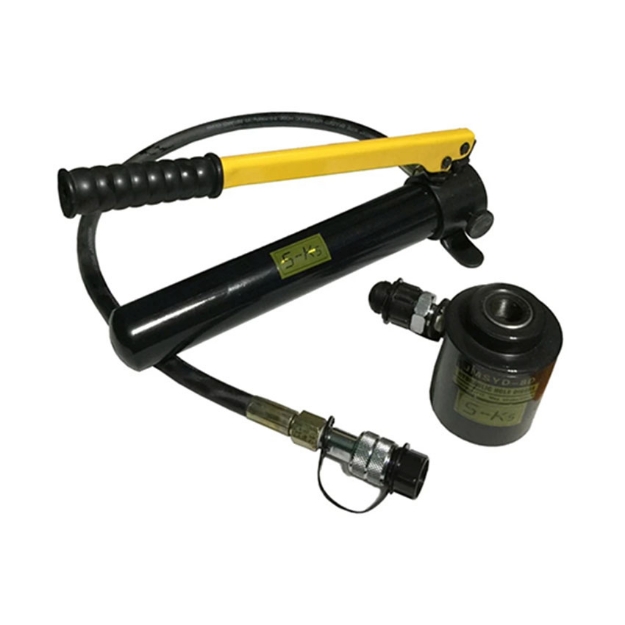 Picture of S-Ks Tools USA 11 Ton Hydraulic Knock Out Punch Driver Kit Hole Tool Hand Pump (Black/Yellow), JMSYK-8D