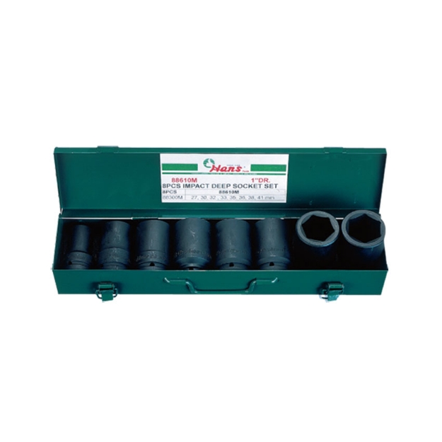 Picture of Hans 1" Drive 8 Pcs. Deep Impact Socket Set-Inches Size, 88610A
