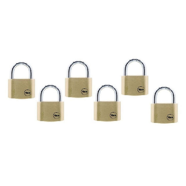 Picture of Yale Padlock Solid Brass 40mm 22mm Shackle 6 pc KA, YLHY110/40/123/6