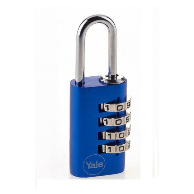 Picture of Yale Aluminum Combination Padlock 28.5mm 4 Dials Blue, YLHYE3C/28/41261BL