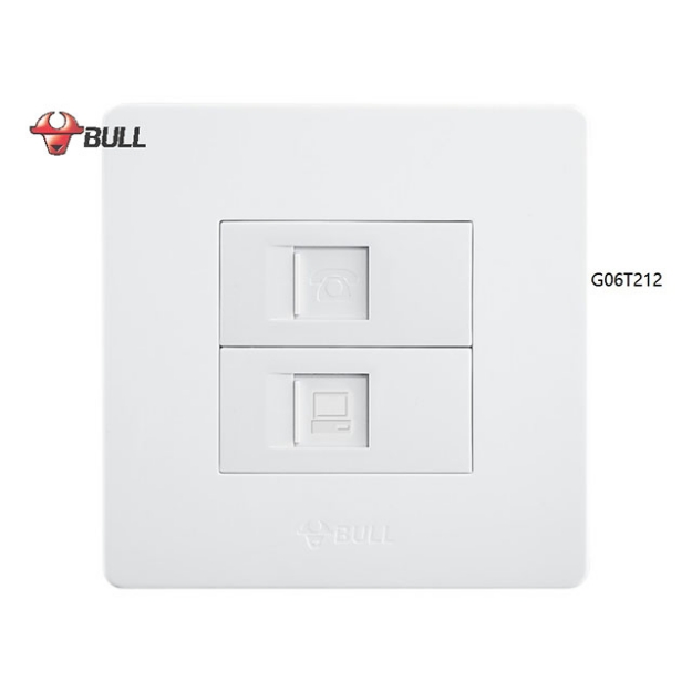 Picture of Bull Telephone and Computer Outlet Set (White), G06T212
