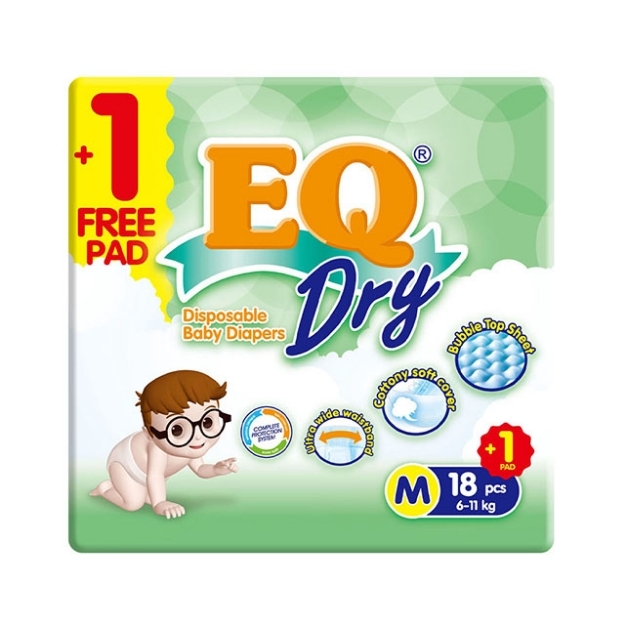 Picture of EQ Diaper Dry Medium 18+1's, EQ027A