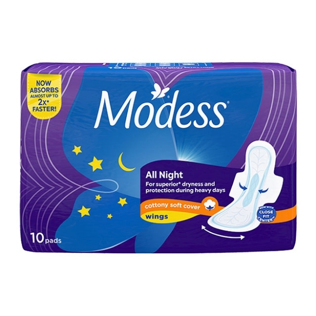 Picture of Modess Allnight With Wings 10's, MOD15
