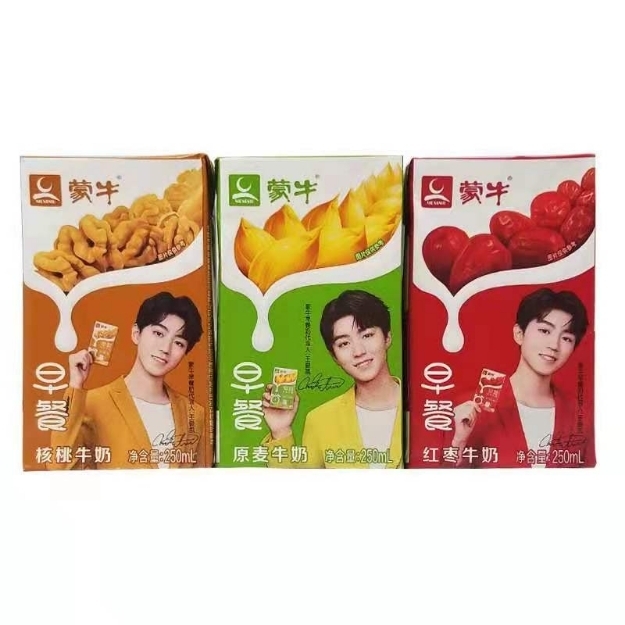 Picture of Mengniu Breakfast Milk , Flavor (Walnut, Red Date, Wheat) 250ml, 1 box, 1*24 box