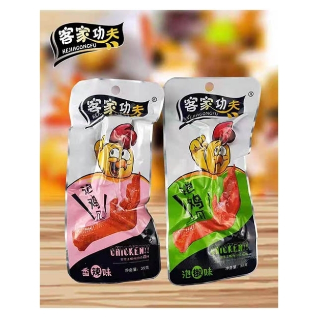 Picture of Kejiakongfu, Flavor (Pickled Pepper Chicken Feet, Spicy Chicken Feet, Pickled Pepper Duck Feet, Spicy Duck Feet, Fresh Duck Feet) 30g, 1 pack, 1*60 pack
