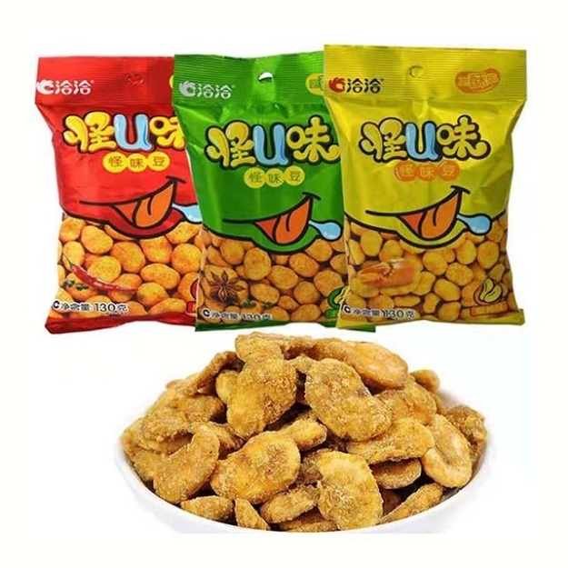 Picture of Qiaqia Strange Flavor Beans,flavor(Spicy,five fragrances,crab yellow) 60g,1 pack,1*50 pack 