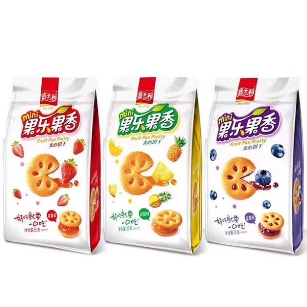 Picture of Jiashili Sandwich Biscuit，flavor(Blueberry, pineapple, strawberry) 85g,1 pack, 1*24 pack