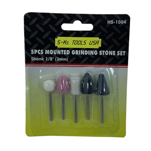 Picture of S-Ks Tools USA 1/8” Shank Mounted Grinding Stone Abrasive Point Set (Multicolor), HS-1004