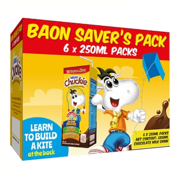 Show details for Nestle Milk Chuckie 6 x 250 ml packs, NES109D Picture of Nestle Milk Chuckie 6 x 250 ml packs, NES109D