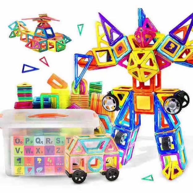 Picture of Children's DIY Building Block Magnetic Toys, Geometric Figures Puzzle, CBBDIY