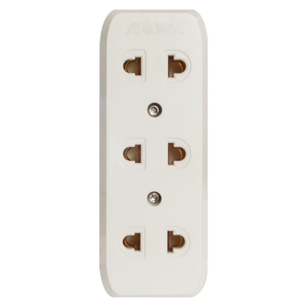 3 Gang Universal Outlet (White)