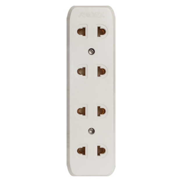 4 Gang Universal Outlet (White)