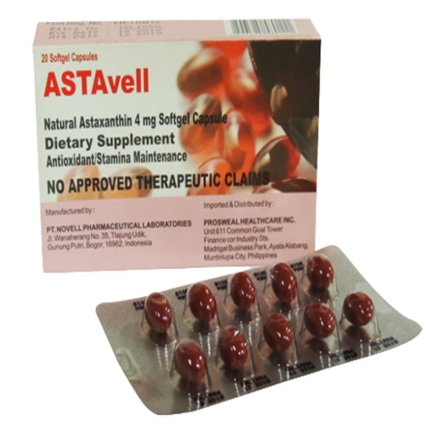 ASTAvell Natural Astaxanthin 4 mg Softgel Caplsule 20 PCS