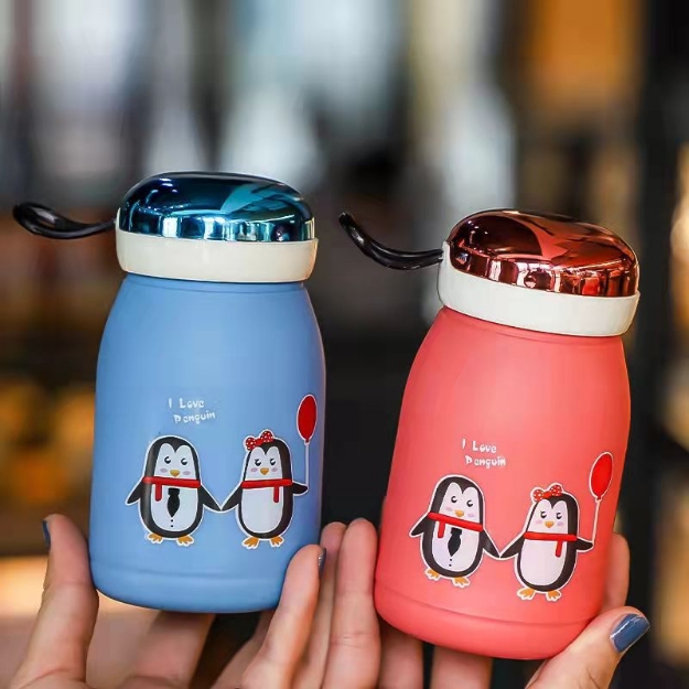 Penguin Glasses Couple Glasses with Lid Business Cups Tea Cups Cute cup Funny cup Fawn Cup