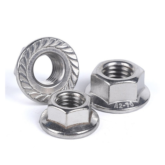 Picture of 304 Stainless Steel Flange Nut Inches Size 1/4 5/16 3/8 7/16 1/2 5/8 3/4 , FLBN