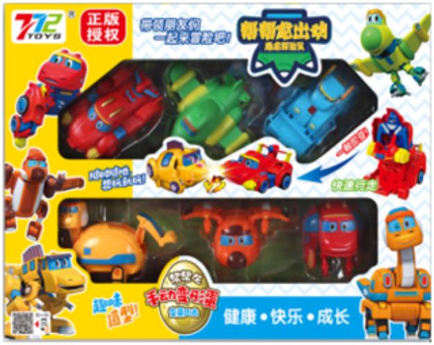 Gogo Dino Fun Toys (manual deformed egg + trigger jump car) "1mixed"