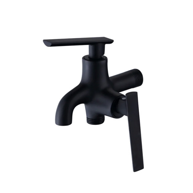 Picture of AXIS 2 WAY WALL TAP, MATTE BLACK-DANUBE AXS01FD201B