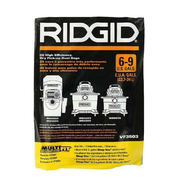 Picture of Ridgid VF3503 High Efficiency, Dry Pickup Dust Bags for 6 - 9 Gallons, 40153