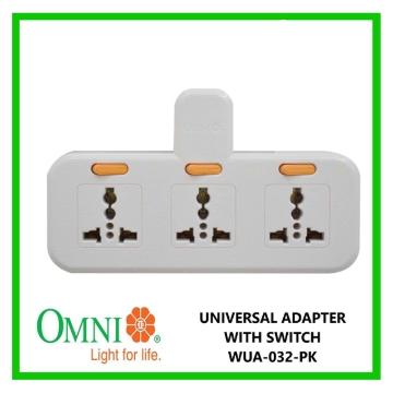 Show details for Omni Multiple Socket Extension 3&4 Gang Wall Universal Adapter with Individual Switch & Power Indicator,  WUA-032-PK/WUA-042-PK Omni Multiple Socket Extension 3&4 Gang Wall Universal Adapter with Individual Switch & Power Indicator