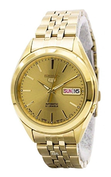 Show details for Seiko 5 Classic Gold Dial Couple's Gold Plated Stainless Steel Watch Set , SNKL28J1 / SYMK20J1 Seiko 5 Classic Gold Dial  Gold Plated Stainless Steel Watch
