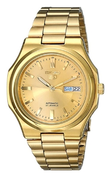 Show details for Seiko Men's SNKK52 Seiko 5 Automatic Gold-Tone Stainless Steel Bracelet Watch, SNKK52 Seiko 5 Automatic Gold-Tone Stainless Steel Bracelet Watch