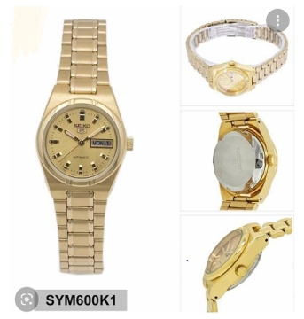 Show details for SEIKO 5 Gold Tone Ladies Automatic Watch , SYM600K1 SEIKO 5 Gold Tone Ladies Automatic Watch