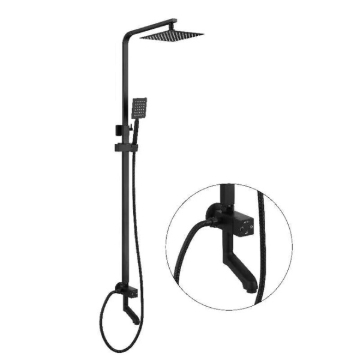 Show details for AXIS ON-WALL SHOWER BAR SET SQUARE MATTE BLACK AXS53S300B Picture of AXIS ON-WALL SHOWER BAR SET SQUARE MATTE BLACK AXS53S300B