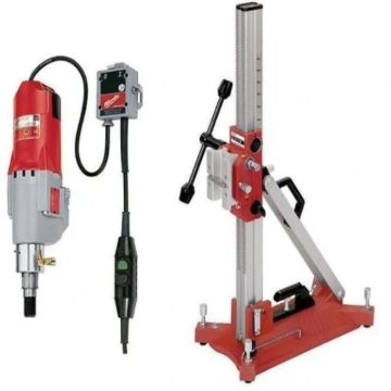 Picture of MILWAUKEE DIAMOND DRILLING MOTOR + ALUMINUM RIG DCM 2-350 C + DR 350 T