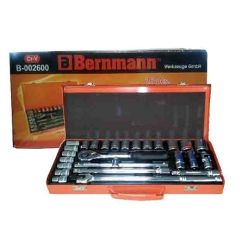 Show details for BERNMANN Socket Set 26pcs ( Metal Case with Handle Orange Color) - B-002600 Picture of BERNMANN Socket Set 26pcs ( Metal Case with Handle Orange Color) - B-002600