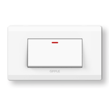 Show details for OPPLE 1 Gang 1 Way Wall Switch White and Dark Grey- F011611A OPPLE 1 Gang 1 Way Wall Switch White and Dark Grey