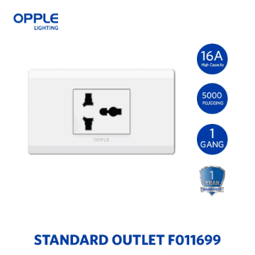 Show details for OPPLE 1 gang Universal Outlet White and Dark Grey-F011699 OPPLE 1 gang Universal Outlet White and Dark Grey