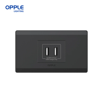 Show details for OPPLE 1 Gang USB Outlet White and Dark Grey-F018501 OPPLE 1 Gang USB Outlet White and Dark Grey