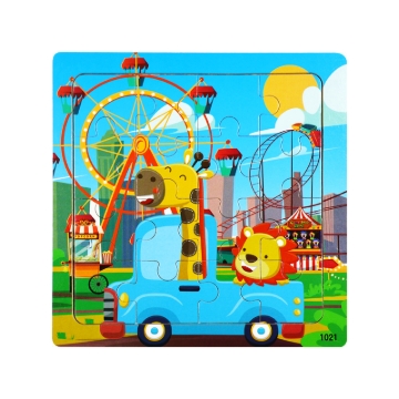 Picture of Wooden puzzle pieces children's puzzle pieces Wooden Animal Kindergarten Early Education