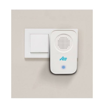Show details for Aco Wireless Rectangle Plug- in Doorbell with Kinetic Bell Push, ACODBRTLWHITE Picture of Aco Wireless Rectangle Plug- in Doorbell with Kinetic Bell Push, ACODBRTLWHITE