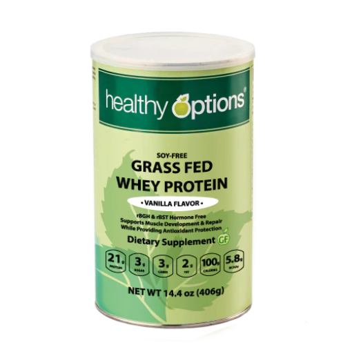Picture of Healthy Options Grass Fed Whey Protein Vanilla Flavor 406 Grams